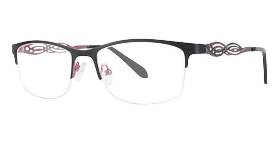 Genevieve LUXURY Eyeglasses, Matte Black/Mauve