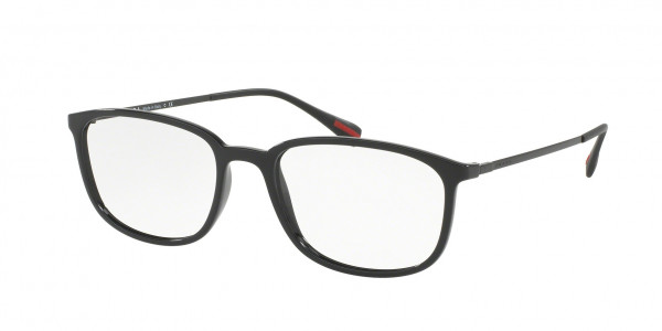 Prada Linea Rossa PS 03HV LIFESTYLE Eyeglasses, DG01O1 BLACK RUBBER (BLACK)