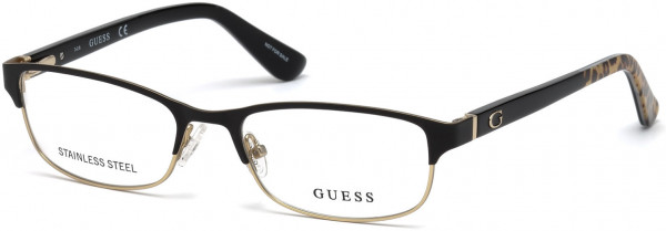Guess GU2614 Eyeglasses, 002 - Matte Black / Matte Black