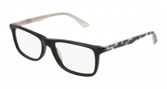 Puma PJ0020O Eyeglasses, 002 - BLUE with MULTICOLOR temples and TRANSPARENT lenses