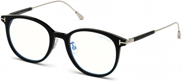 Tom Ford FT5644-D-B Eyeglasses, 001 - Shiny Black / Shiny Palladium