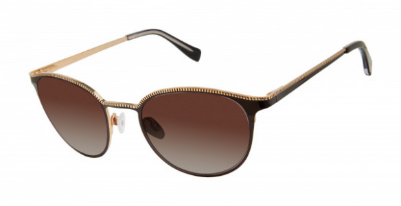 Tura by Lara Spencer LS521 Sunglasses, Brown/Rose Gold (BRN)