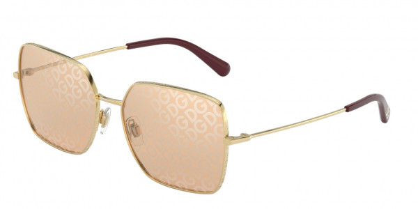 Dolce & Gabbana DG2242 Sunglasses, 02/13 GOLD BROWN GRADIENT DARK BROWN (GOLD)