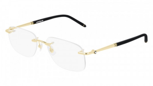 Montblanc MB0071O Eyeglasses, 003 - GOLD with TRANSPARENT lenses
