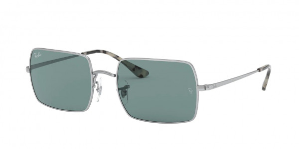 Ray-Ban RB1969 RECTANGLE Sunglasses, 919756 RECTANGLE SILVER BLUE (SILVER)