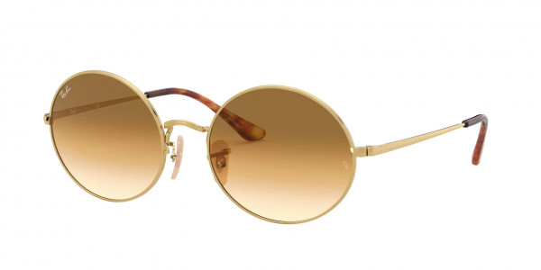 Ray-Ban RB1970 OVAL Sunglasses, 914751 OVAL ARISTA CLEAR GRADIENT BRO (GOLD)
