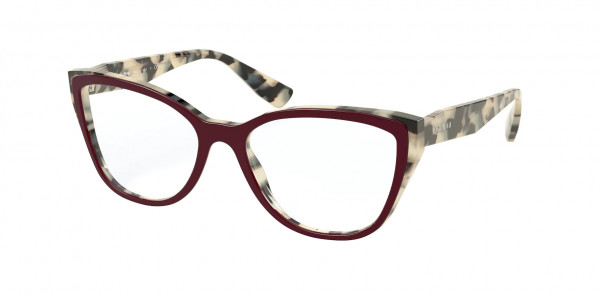 Miu Miu MU 04SV CORE COLLECTION Eyeglasses, 03E1O1 BEIGE HAVANA TOP BORDEAUX (BORDEAUX)