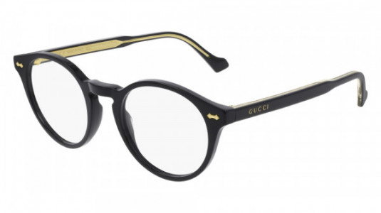 Gucci GG0738O Eyeglasses, 004 - BLACK with TRANSPARENT lenses