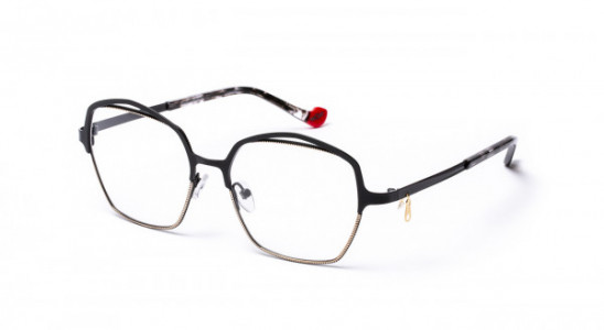 Boz by J.F. Rey KAREN Eyeglasses, BLACK / YELLOW GOLD (0050)