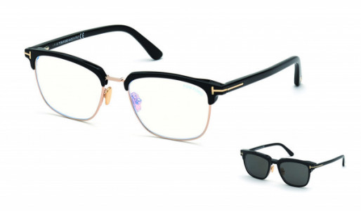 Tom Ford FT5683-B Eyeglasses, 001 - Shiny Pale Gold / Shiny Black