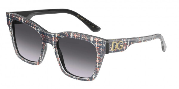 Dolce & Gabbana DG4384F Sunglasses, 501/8G BLACK LIGHT GREY GRADIENT BLAC (BLACK)