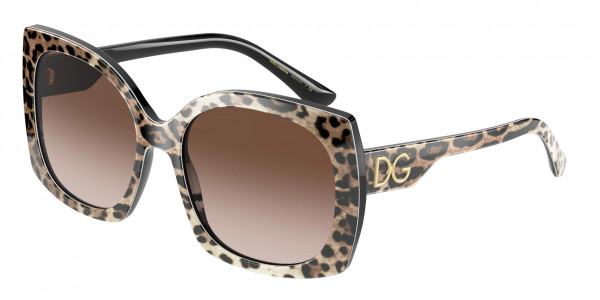 Dolce & Gabbana DG4385 Sunglasses, 32888G BLACK TEXTURE COCCO LIGHT GREY (BLACK)
