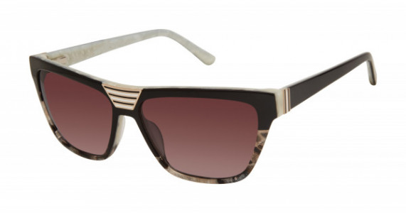 L.A.M.B. LA573 Sunglasses, Black / Bone (BLK)