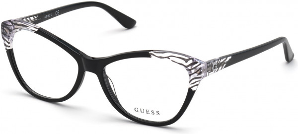 Guess GU2818 Eyeglasses, 001 - Shiny Black / Shiny Black