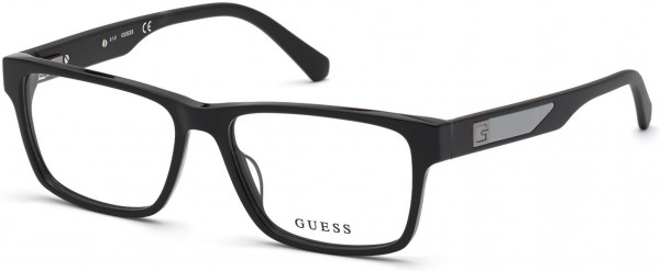 Guess GU50018 Eyeglasses, 001 - Shiny Black / Matte Black