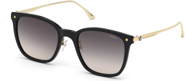 BMW Eyewear BW0008 Sunglasses, 71U - Bordeaux/Striped / Shiny Palladium
