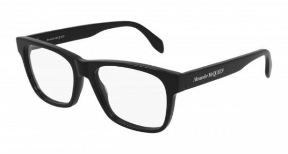 Alexander McQueen AM0307O Eyeglasses, 004 - BLACK with TRANSPARENT lenses