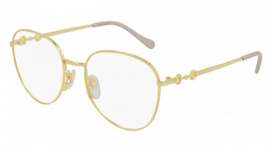 Gucci GG0880O Eyeglasses, 002 - HAVANA with GOLD temples and TRANSPARENT lenses