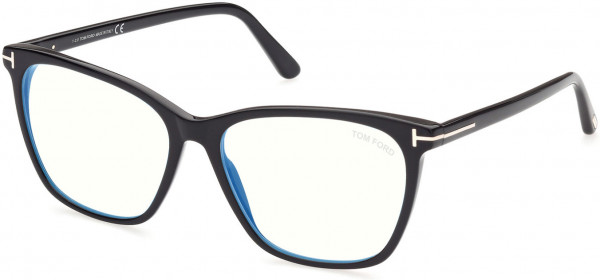 Tom Ford FT5762-B Eyeglasses, 001 - Shiny Black / Shiny Black