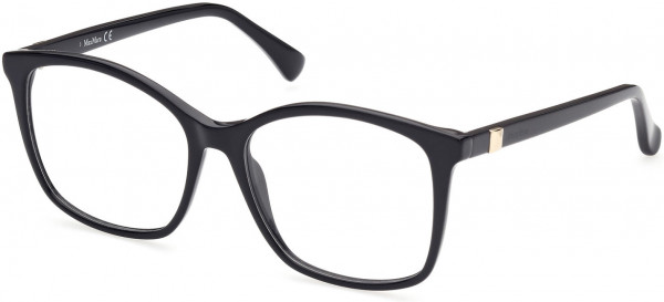 Max Mara MM5023 Eyeglasses, 001 - Shiny Black / Shiny Black
