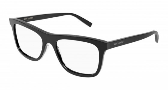 Saint Laurent SL 481 Eyeglasses, 001 - BLACK with TRANSPARENT lenses