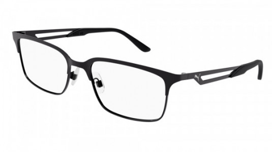 Puma PU0350O Eyeglasses, 002 - GUNMETAL with TRANSPARENT lenses