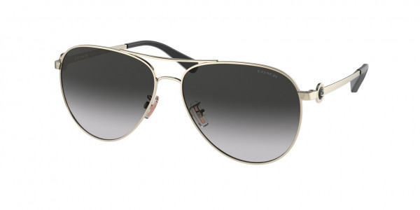 Coach HC7128 C6178 Sunglasses, 90053C C6178 SHINY LIGHT GOLD GREY GR (GOLD)