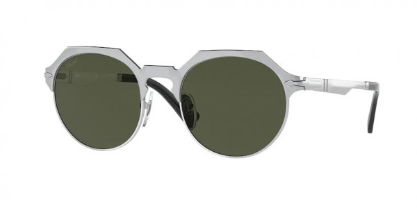 Persol PO2488S Sunglasses, 111431 BRUSHED SILVER GREEN (SILVER)