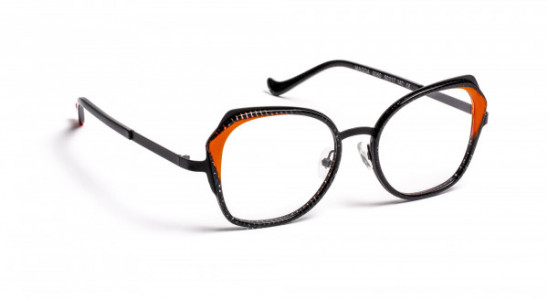 Boz by J.F. Rey MAGDA Eyeglasses, BLACK / ORANGE / BLACK SATIN (0060)