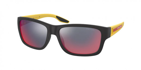 Prada Linea Rossa PS 01WS Sunglasses, 1AB06F BLACK DARK GREY HYDROPHOBIC (BLACK)