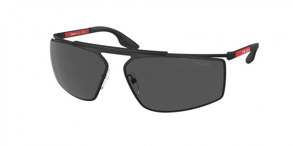 Prada Linea Rossa PS 51WS Sunglasses, DG008F BLACK RUBBER DARK GREY MIRROR (BLACK)