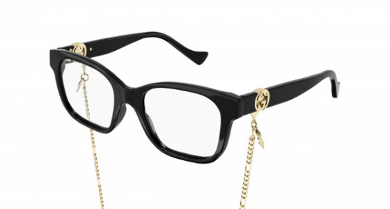 Gucci GG1025O Eyeglasses, 005 - HAVANA with BLACK temples and TRANSPARENT lenses