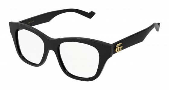 Gucci GG0999O Eyeglasses, 002 - BLACK with WHITE temples and TRANSPARENT lenses