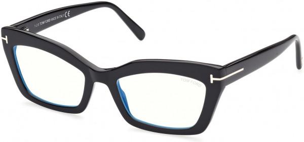 Tom Ford FT5766-B Eyeglasses, 001 - Shiny Black / Shiny Black
