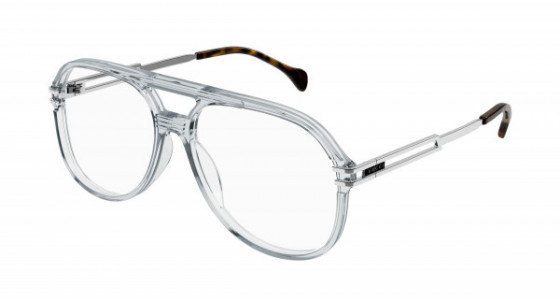 Gucci GG1106O Eyeglasses, 001 - BROWN with GOLD temples and TRANSPARENT lenses