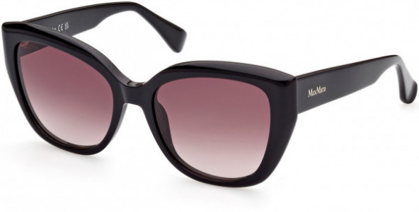Max Mara MM0040 LOGO11 Sunglasses, 01B - Shiny Black / Shiny Black