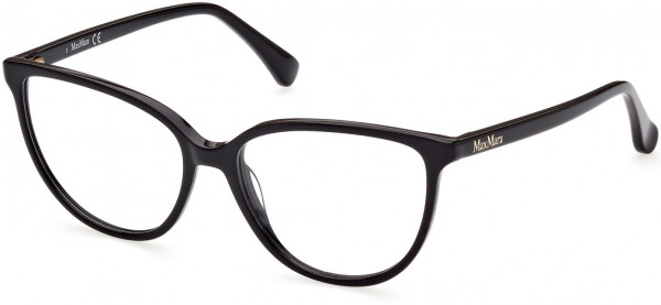 Max Mara MM5055 Eyeglasses, 001 - Shiny Black / Shiny Black