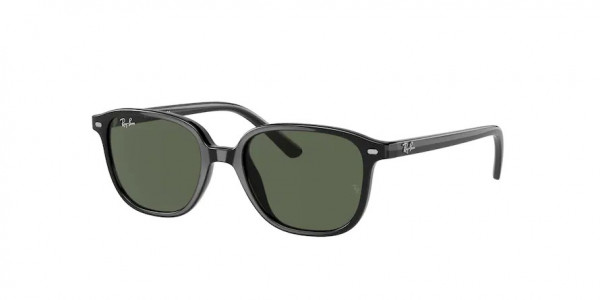 Ray-Ban Junior RJ9093S JUNIOR LEONARD Sunglasses, 100/71 JUNIOR LEONARD BLACK DARK GREE (BLACK)