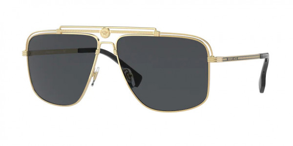 Versace VE2242 Sunglasses, 100287 GOLD DARK GREY (GOLD)
