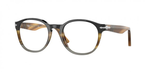 Persol PO3284V Eyeglasses, 1135 BLACK CUT NET STRIPED BROWN CU (BLACK)