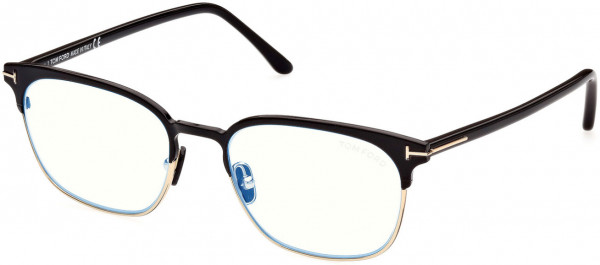 Tom Ford FT5799-B Eyeglasses, 005 - Shiny Pale Gold / Shiny Black