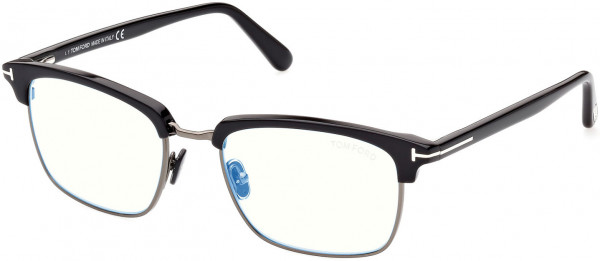Tom Ford FT5801-B Eyeglasses, 001 - Shiny Gunmetal / Shiny Black