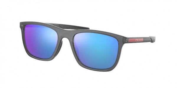 Prada Linea Rossa PS 10WSF Sunglasses, 13C08R GREY TRANSPARENT RUBBER LIGHT (GREY)