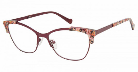 Betsey Johnson BET GOOD KARMA Eyeglasses, burgundy