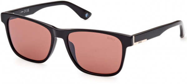 BMW Eyewear BW0032 Sunglasses, 02U - Shiny Black / Shiny Black