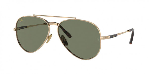 Ray-Ban RB8225 AVIATOR TITANIUM Sunglasses, 313852 AVIATOR TITANIUM ARISTA GREEN (GOLD)