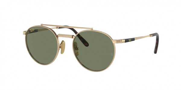 Ray-Ban RB8237 ROUND II TITANIUM Sunglasses, 313852 ROUND II TITANIUM ARISTA GREEN (GOLD)