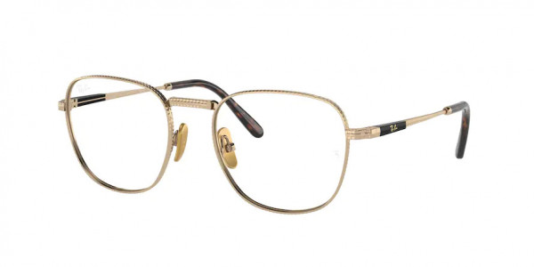 Ray-Ban Optical RX8258V FRANK TITANIUM Eyeglasses, 1220 FRANK TITANIUM ARISTA (GOLD)