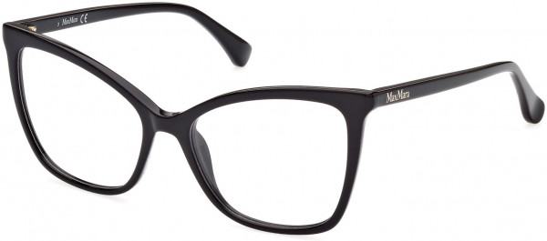 Max Mara MM5060 Eyeglasses, 001 - Shiny Black / Shiny Black