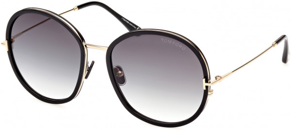 Tom Ford FT0946 HUNTER-02 Sunglasses, 72W - Shiny Light Pink / Shiny Pale Gold
